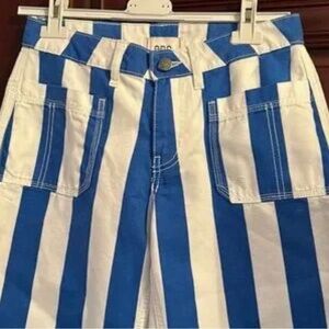 BDG Urban Outfitters Blue White Striped Utility Pants Size 25 NWT